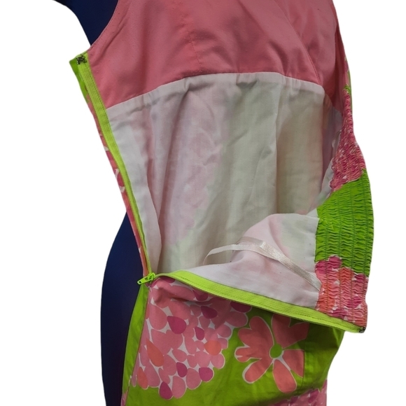 Lilly Pulitzer Halter Sun Dress Green & Pink Floral Size 12 Kids Girls - Picture 4 of 7